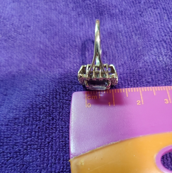 10kg gold Amethyst, Diamond chips Ring - Picture 6 of 8